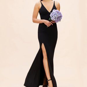Dress The Population Iris Slit Crepe Gown, XXL